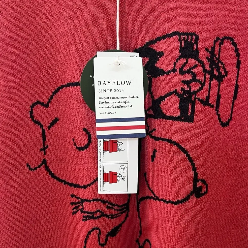 Vintage Peanuts x Bayflow Snoopy & Friends Knit Sweater Kids SZ 140 US 9-11 NWT
